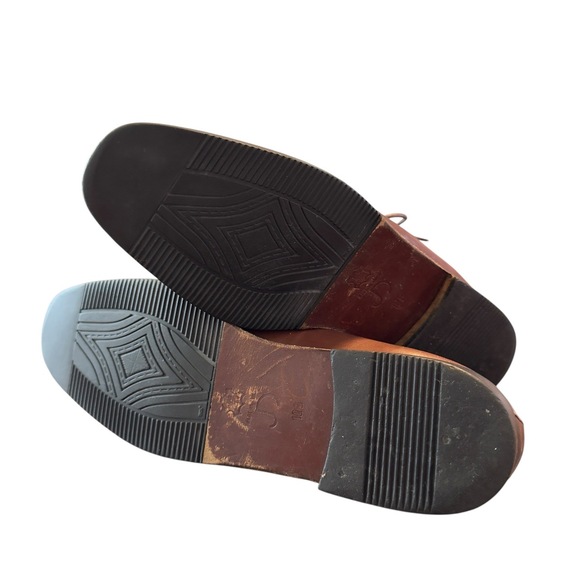 Joan & David Mens Brown Handmade Lace-Up Apron Toe Derby Shoes Size 10B - Picture 6 of 6